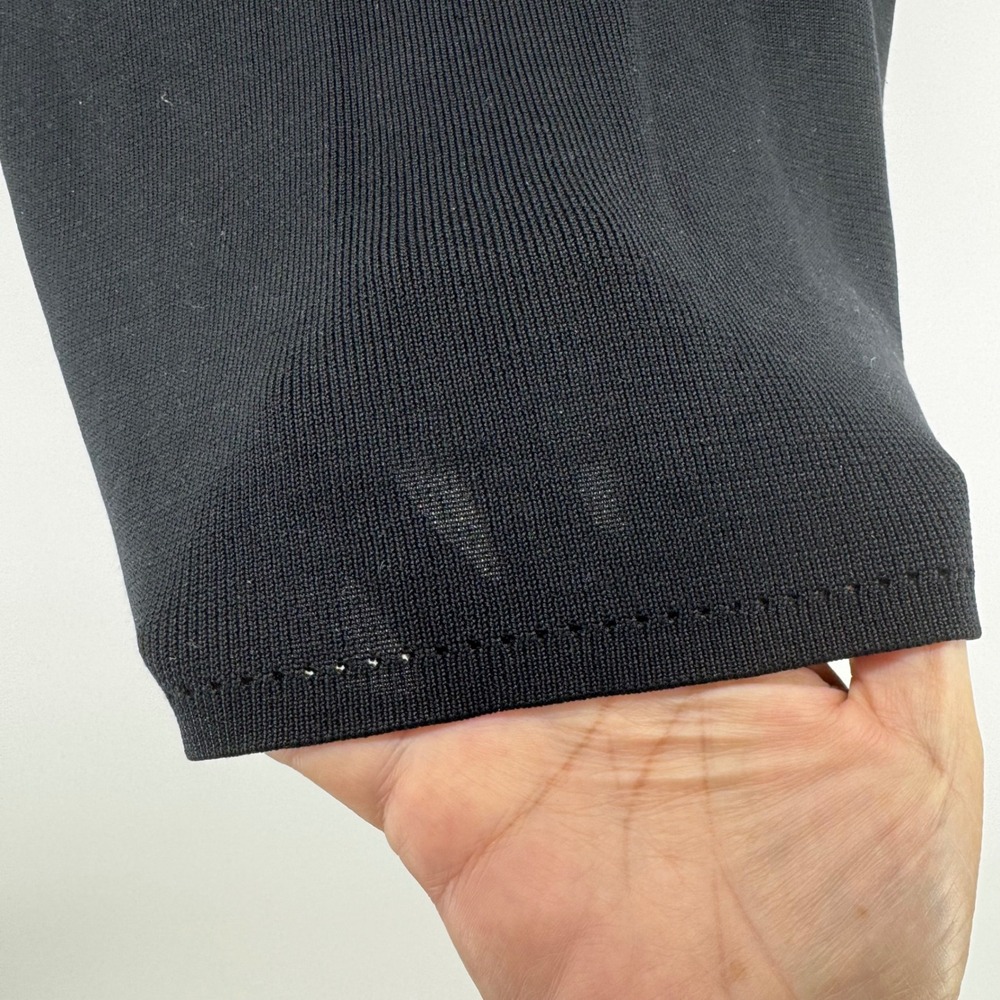 Ann Taylor 100% Silk Knit Short Sleeve Top Black L Sweater Closet Staple Luxury - Picture 9 of 9